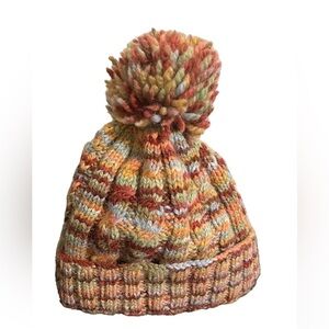 Cable Pom Pom Wool Knit Beanie S/M